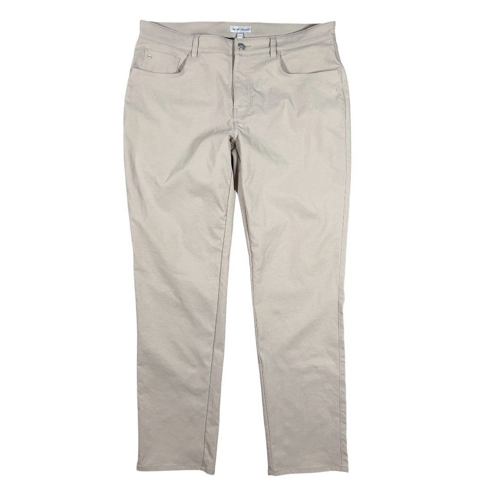 Peter Millar EB66 Pants Men 35x30 Khaki Chino Crown Golf 5 Pocket Performance EC